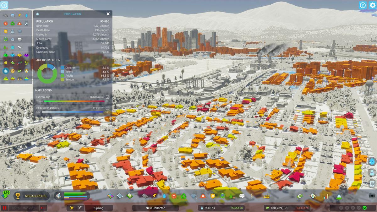 Cities: Skylines 2 screenshot of the map under a filter.